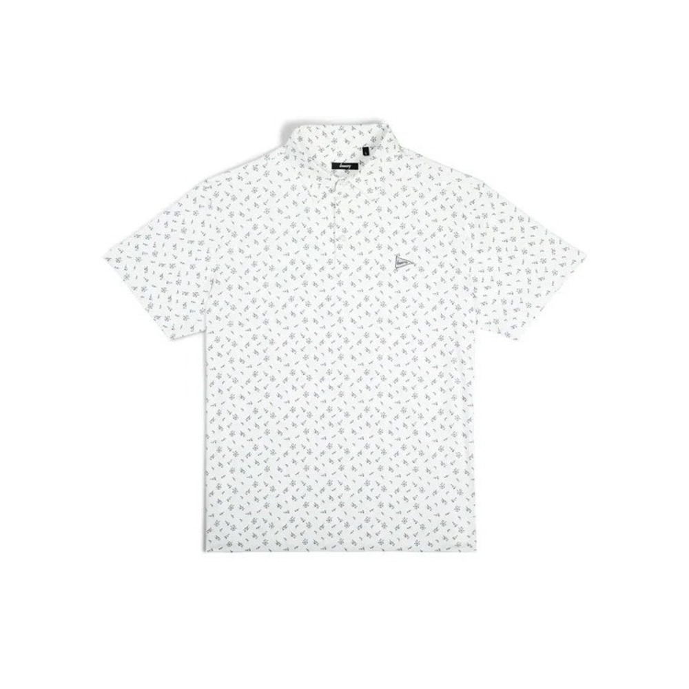 Breezy Golf Mens 2XL White Purple Floral Performance Polo Shirt Short Sleeve NEW